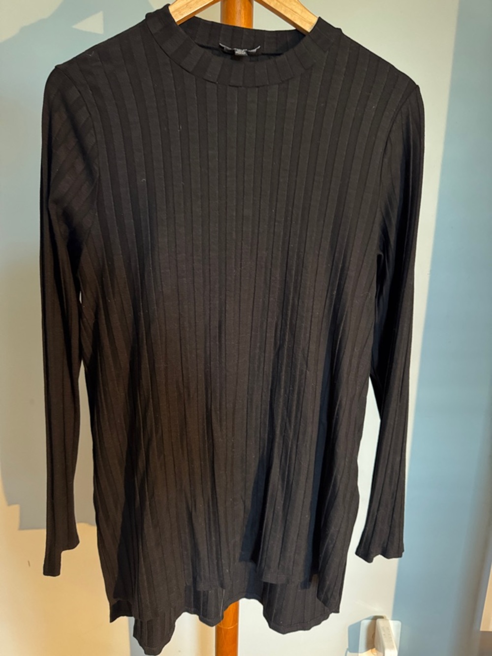 Eileen Fisher Black Ribbed Crewneck Top